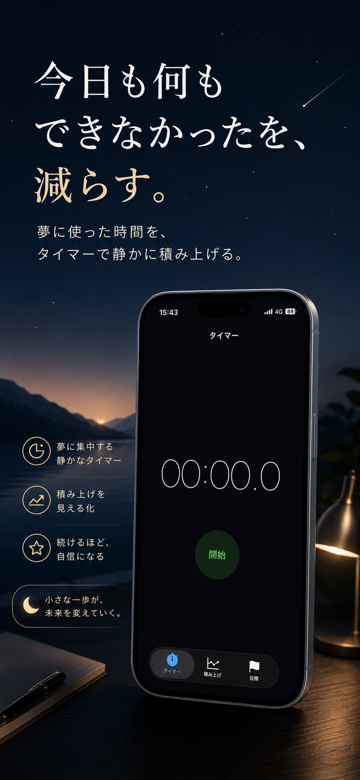 ドリームタイマーのタイマー画面